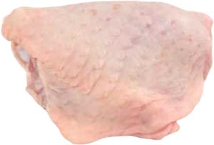 Chicken skinned thigh with chicken skin