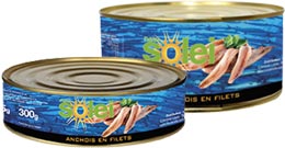 Cans of anchovy fillets